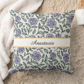 Personalized Beauty Beast Garden Rose Purple クッション (ブランケット)