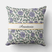 Personalized Beauty Beast Garden Rose Purple クッション (正面)