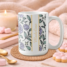 Personalized Beauty Beast Garden Rose Purple コーヒーマグカップ