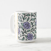 Personalized Beauty Beast Garden Rose Purple コーヒーマグカップ (正面左)
