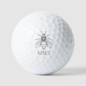 Personalized Bee Monogram Golf Ball ゴルフボール (正面)