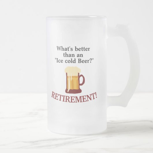 Personalized Beer Lovers Retirement フロストグラスビールジョッキ (右)