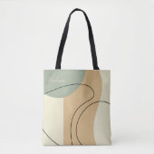 Personalized Beige Abstract Totebag トートバッグ (正面)