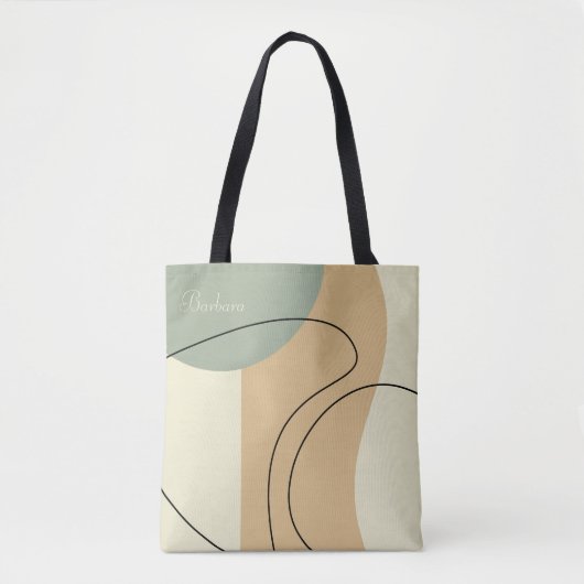 Personalized Beige Abstract Totebag トートバッグ (正面)