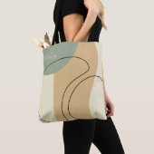 Personalized Beige Abstract Totebag トートバッグ (クローズアップ)