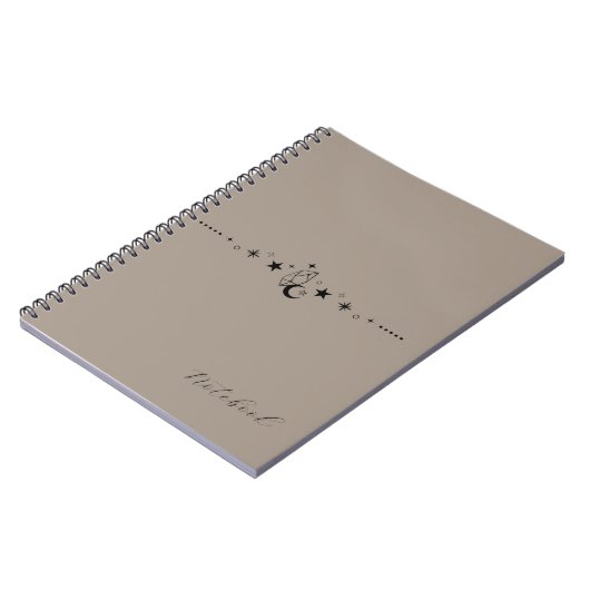 Personalized Beige Celestial Spiral Notebook ノートブック (左側)