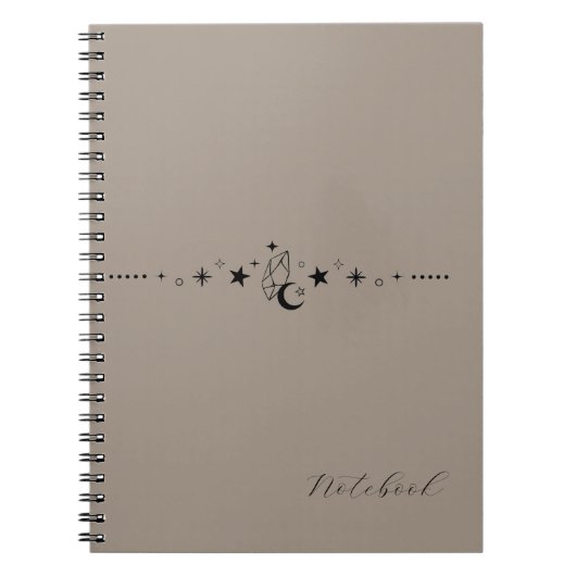 Personalized Beige Celestial Spiral Notebook ノートブック (正面)