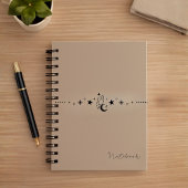Personalized Beige Celestial Spiral Notebook ノートブック