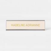 Personalized Beige & Gold Modern Desk Name Plate デスクネームプレート (正面)