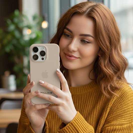 Personalized Beige iPhone Case with Custom iPhoneケース