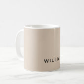 Personalized Beige & Monogram with Custom コーヒーマグカップ (正面左)