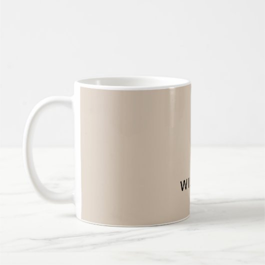 Personalized Beige & Monogram with Custom コーヒーマグカップ (左)