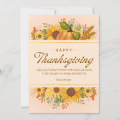 Personalized Beige Simple Thanksgiving シーズンカード (正面)