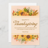 Personalized Beige Simple Thanksgiving  シーズンカード (正面/裏面)