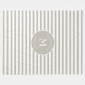Personalized Beige Striped Baby Blanket – Neutral フリースブランケット (正面(横))