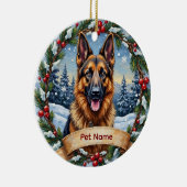 Personalized Belgian Shepherd Christmas セラミックオーナメント (右)