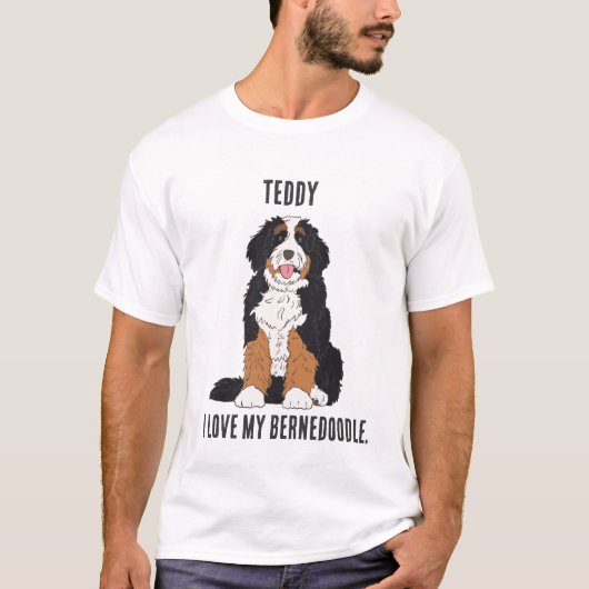 Personalized Bernedoodle Dog Dad Custom Name Tシャツ (正面)