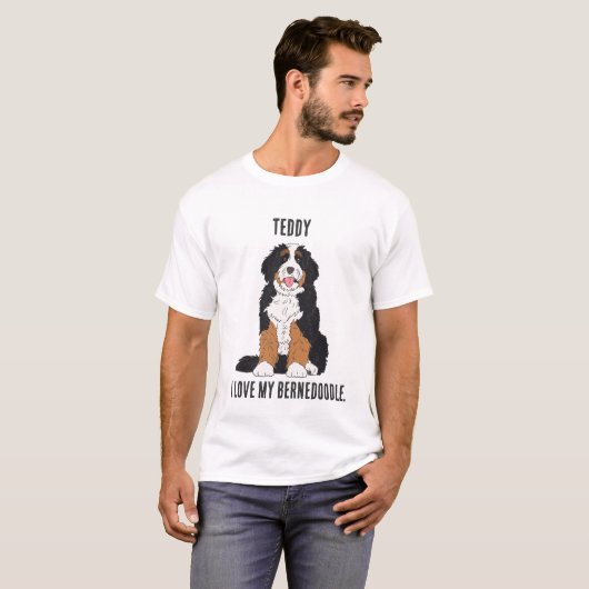 Personalized Bernedoodle Dog Dad Custom Name Tシャツ (正面フル)
