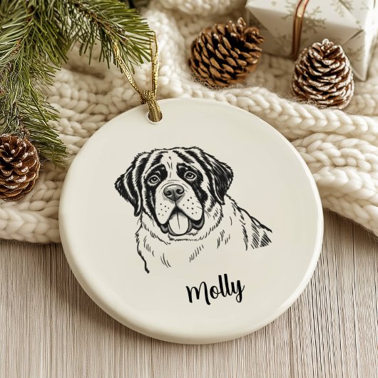 Personalized Bernese Mountain Dog Christmas セラミックオーナメント
