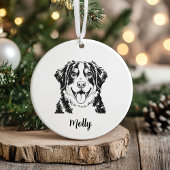 Personalized Bernese Mountain Dog Christmas セラミックオーナメント