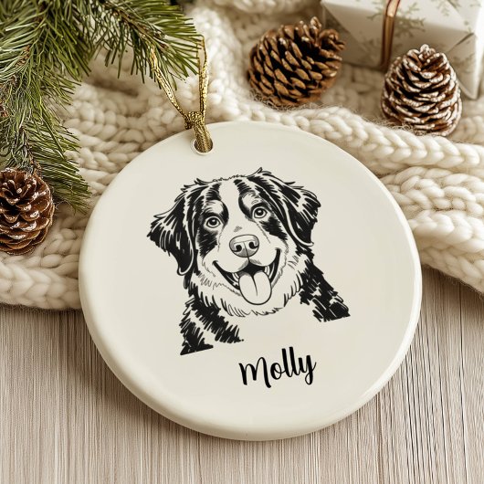 Personalized Bernese Mountain Dog Christmas セラミックオーナメント