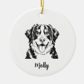 Personalized Bernese Mountain Dog Christmas セラミックオーナメント (正面)
