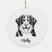Personalized Bernese Mountain Dog Christmas セラミックオーナメント (裏面)