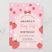 Personalized Berry 1st Birthday 招待状 (正面/裏面)