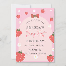 Personalized Berry 1st Birthday 招待状