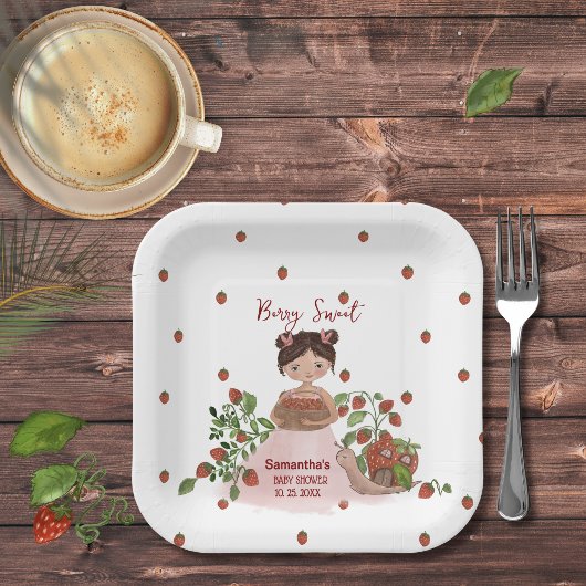 Personalized Berry Sweet Baby Shower Disposable ペーパープレート