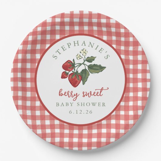 Personalized Berry Sweet Baby Shower Napkin ペーパープレート (正面)