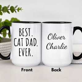 Personalized Best Cat Dad Ever  マグカップ