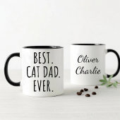 Personalized Best Cat Dad Ever  マグカップ