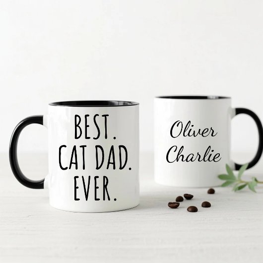 Personalized Best Cat Dad Ever  マグカップ