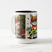 Personalized Best Cat Dad Ever - fathers day mugs ツートーンマグカップ (正面左)