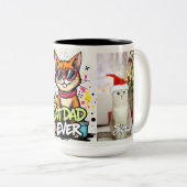 Personalized Best Cat Dad Ever - fathers day mugs ツートーンマグカップ (正面右)