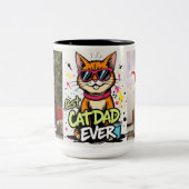 Personalized Best Cat Dad Ever - fathers day mugs ツートーンマグカップ (中央)