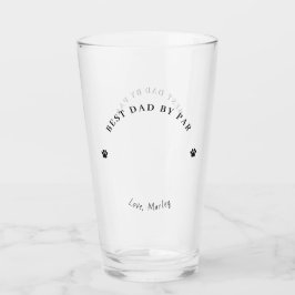 Personalized Best Dad By Par Custom Dog Photo Pint タンブラーグラス