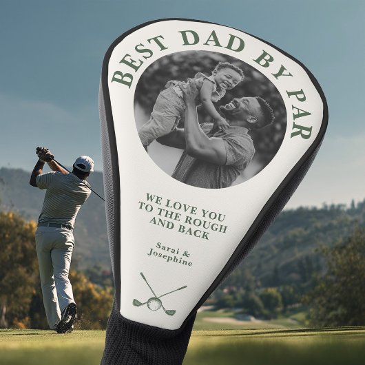 Personalized Best Dad by Par Custom Photo Gift ゴルフヘッドカバー