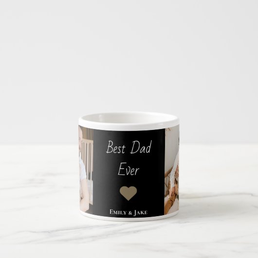 Personalized Best Dad Ever Espresso Mug Kids Names エスプレッソカップ (正面)