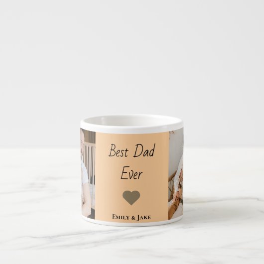 Personalized Best Dad Ever Espresso Mug Kids Names エスプレッソカップ (正面)