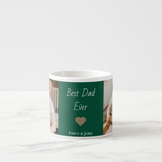 Personalized Best Dad Ever Espresso Mug Kids Names エスプレッソカップ (正面)