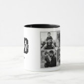 Personalized Best Dad Ever Photo Collage Black Mug マグカップ (中央)