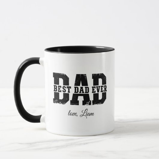 Personalized Best Dad Ever Photo Collage Black Mug マグカップ (左)
