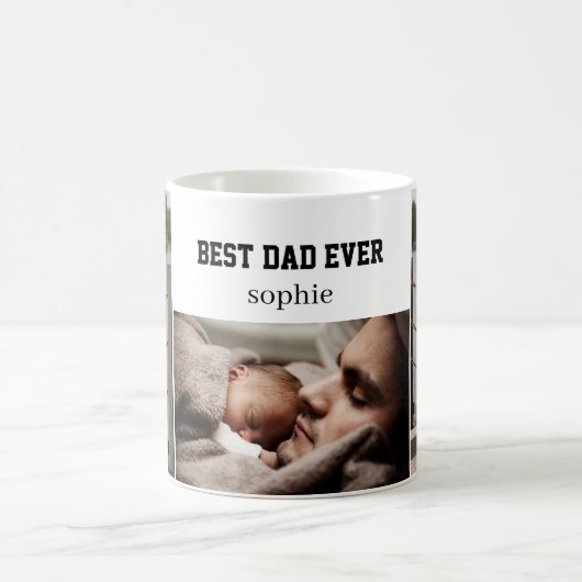 Personalized Best Dad Ever Photo Mug – Custom Name コーヒーマグカップ (中央)