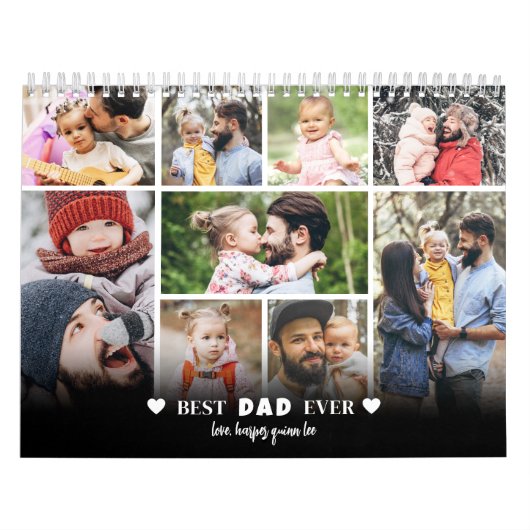 Personalized Best Dad Photo Collage Father カレンダー (カバー)