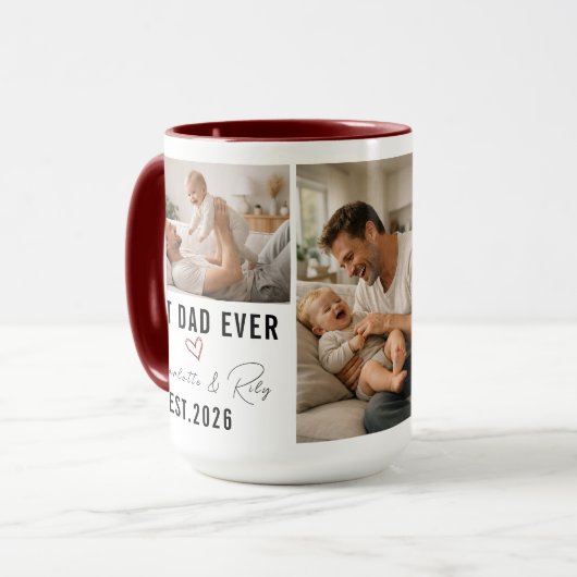 Personalized BEST DADDY Photo|Custom Father’s Day マグカップ (正面左)