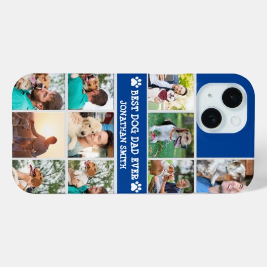 Personalized Best Dog Dad – Collage 10 Photos Case-Mate iPhoneケース (裏面 (横))