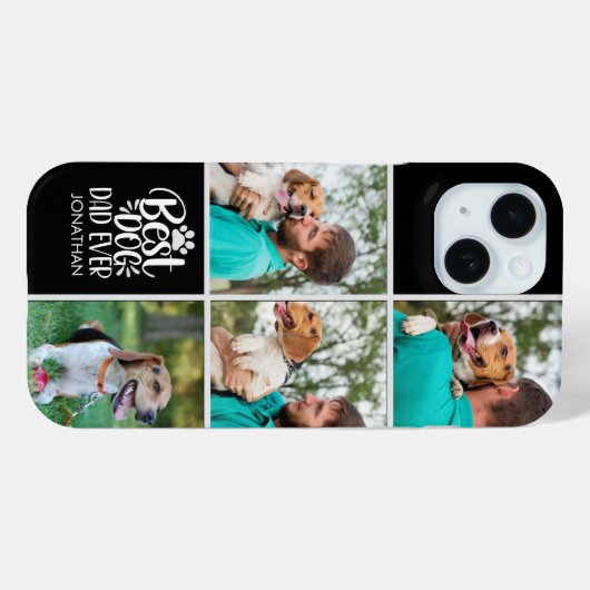 Personalized Best Dog Dad – Collage 4-Photos Case-Mate iPhoneケース (裏面 (横))