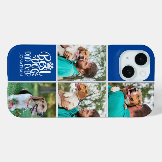 Personalized Best Dog Dad – Collage 4-Photos Case-Mate iPhoneケース (裏面 (横))